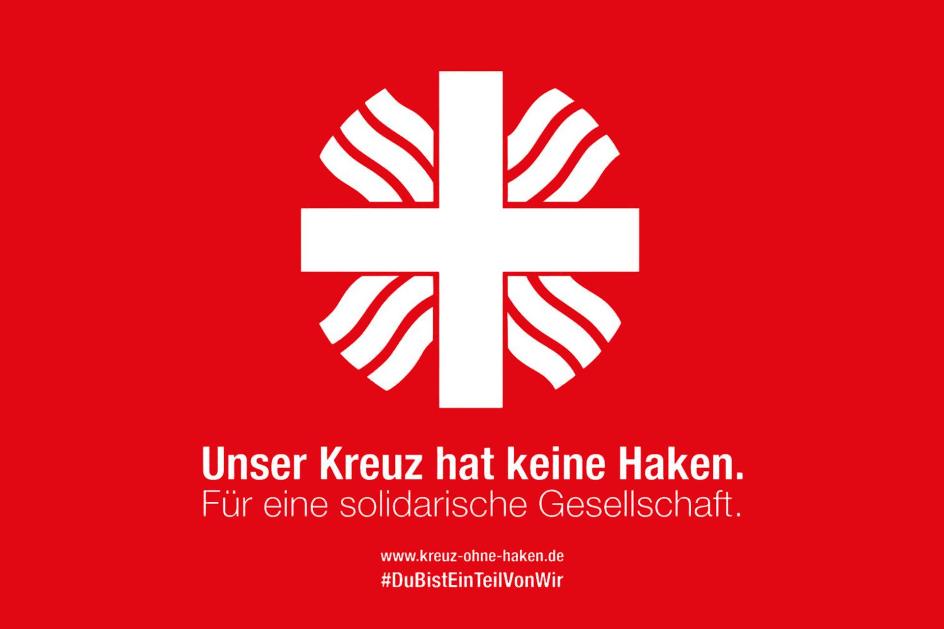 Banner mit dem Titel: Unser Kreuz hat keine Haken